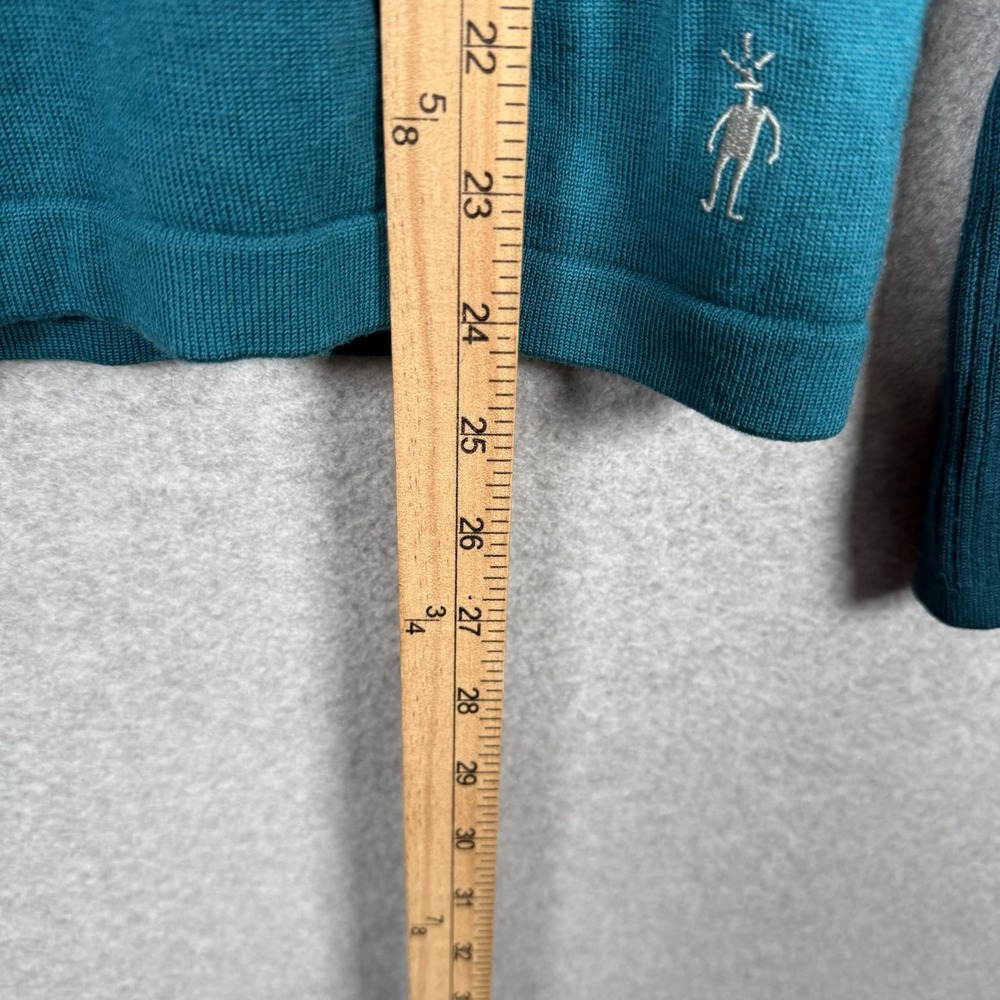 Smartwool Half Zip Womens Medium Merino Wool Ombré Teal Pullover Shirt - Picture 8 of 8